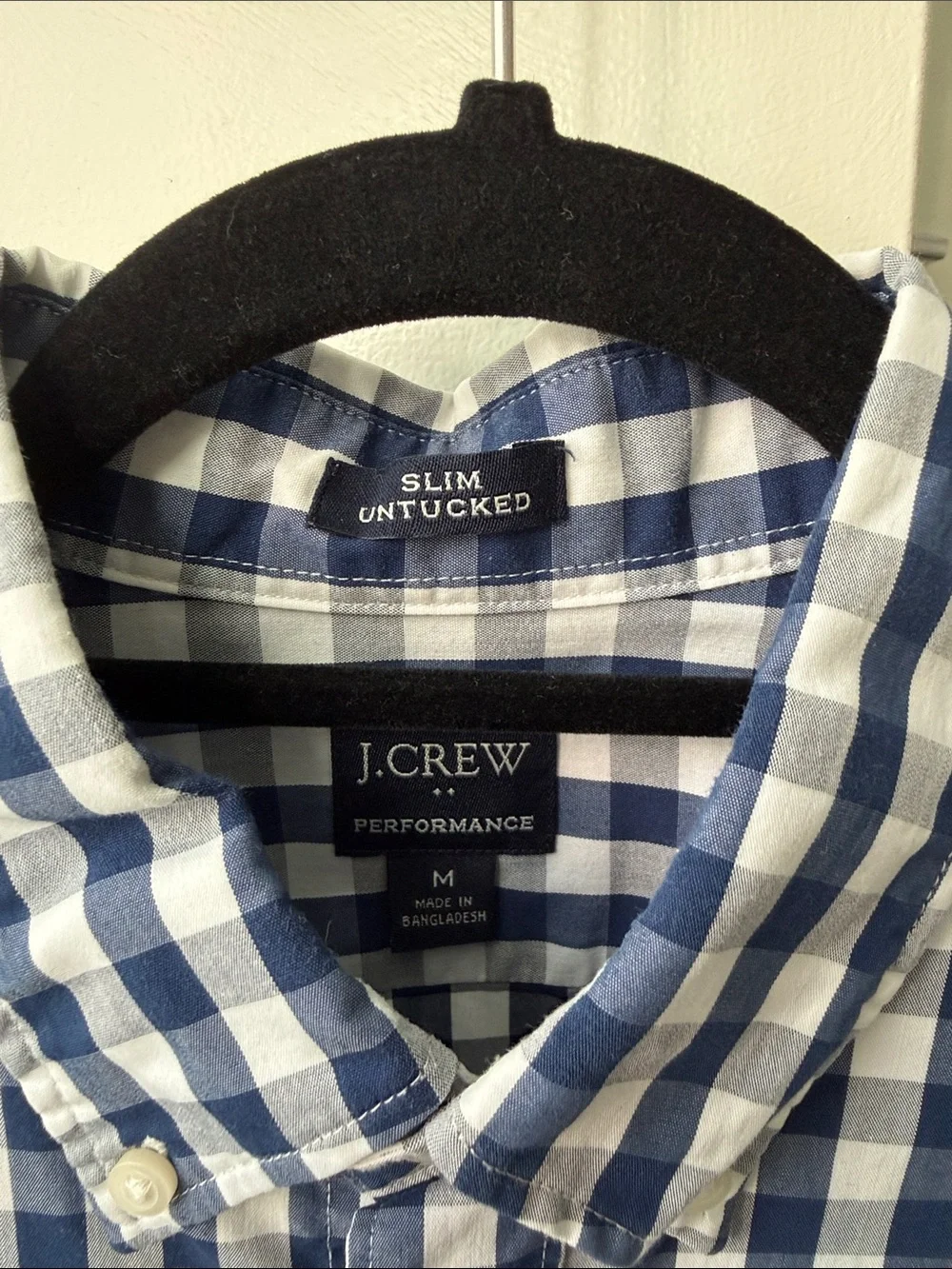 J.Crew Men's Blue and White Shirt